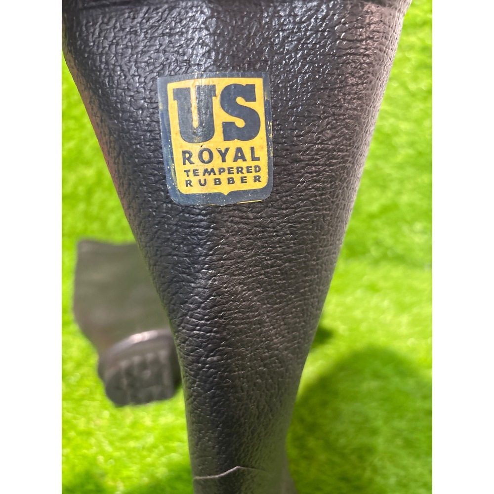 Vintage US‎ Royal Tempered Rubber Mens Tall Black Rain Work Boots Made in USA 7 - Picture 4 of 9